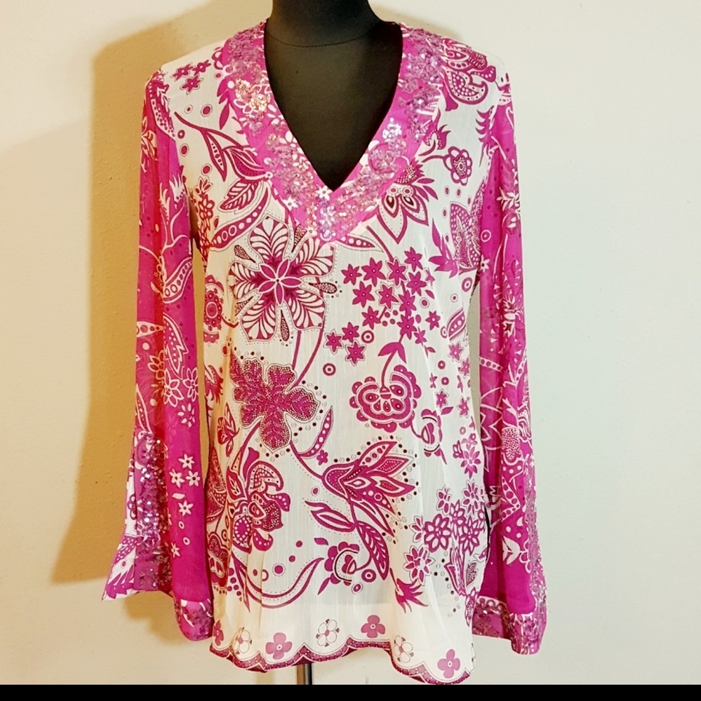 ABS By Allen Schwartz Tunic Top Blouse